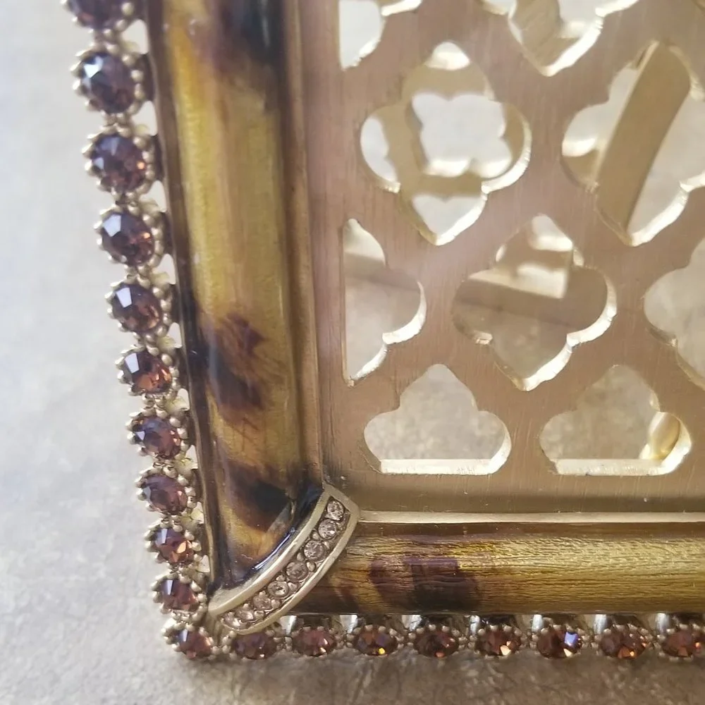 RARE JAY STRONGWATER EMILIA LEOPARD JUNGLE SAFARI PAVE CRYSTAL ENAMEL GOLD FRAME